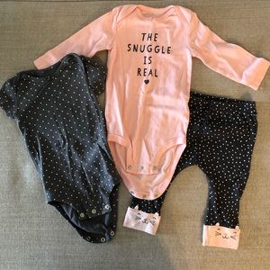Carters, 6 mo.  “The Snuggle is Real” set